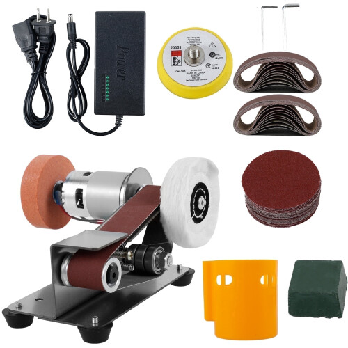 Mini Belt Sander Electric Grinder with 7 Speeds and 15
