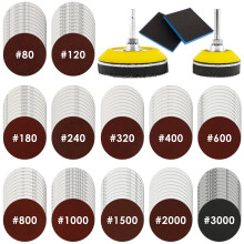 Sanding Discs Set 80-3000 Grit 120 Pcs 2" 3" Backer Pads
