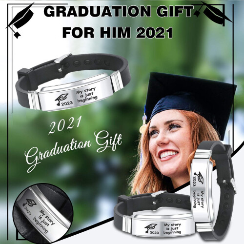 Graduation Charm Bracelet Set for Him 2PCS 1