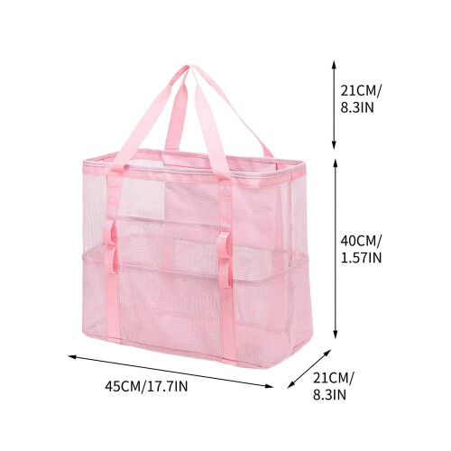 Mesh Beach Storage Bag Pink 17.7x8.3x15.7 in Nylon 2