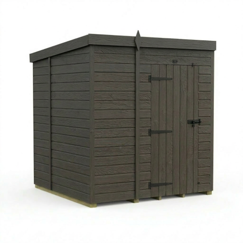 6x6 Pent Composite Shed Tanalised (Single Door, No Windows) 1