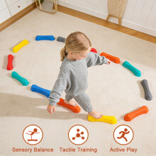 Sensory Balance Stepping Stones & Log Bridge, Kids Outdoor Balance Beam Training Equipment, Kids Sensory Training Toys,