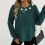 Women's Solid Floral Sweater Round Neck Long Sleeve Knit Top 4