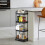 Rolling Plastic Storage Cart 3-Tier or 4-Tier White Black 3