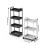 Rolling Plastic Storage Cart 3-Tier or 4-Tier White Black 5