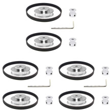 6 Sets of 2GT Timing Wheels 20&60 Teeth 5mm Bore Aluminum Timing Pulley 6 Piece Set Length 200mm Width 6mm Belt