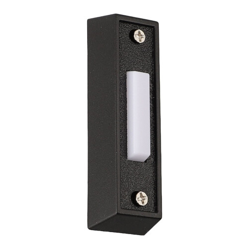Black wired doorbell button with LED light wall-mounted 2