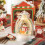 Battery Operated Christmas Lantern Light with Santa and 4