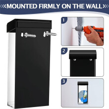 Outdoor Brochure Holder 4x9 Inch Waterproof Wall Mount Literature Box with Lid Clear Acrylic for Pamphlet Menu
