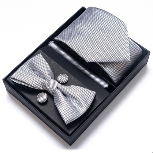 Men's Tie Set Solid Color Wedding Business 5-Piece 1