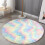Rainbow Round Rug Soft Washable Plush 120x120cm 5
