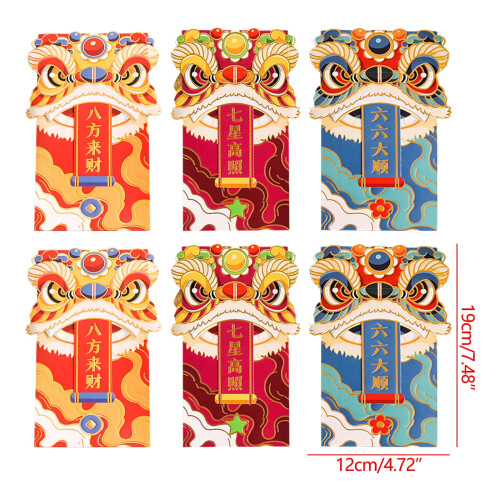 Red Foldable Bag Cartoon Design 6 Pieces 2