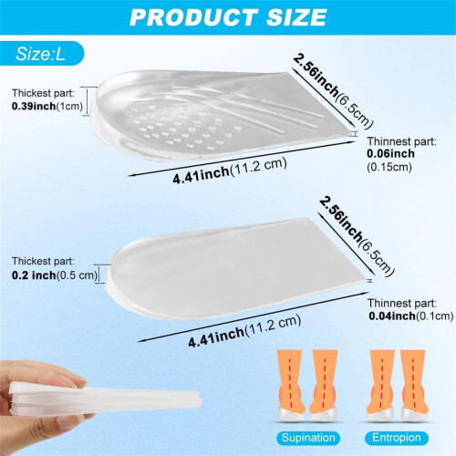 Height Increase Insoles Gel Heel Support 3 Layers 1