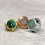 Green Dial Ring Watch Stainless Steel Band Silver 4