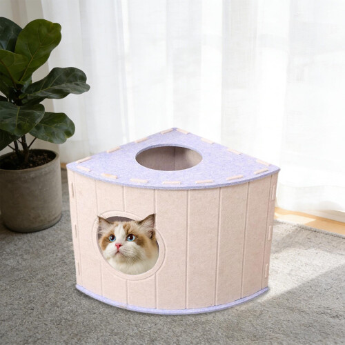 Enclosed Cat House Bed – Scratch Resistant, 1