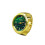 Green Dial Ring Watch Stainless Steel Band Silver 6