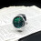 Green Dial Ring Watch Stainless Steel Band Silver 8