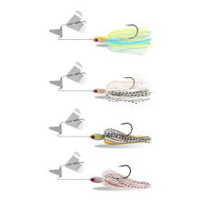 Fishing Lure Spinner Bait 18g Double Metal Blades Silicone Skirt Spinner Lure Bait and Extra Large 3D Red Eyes