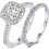 Silver Rose Gold Bridal Ring Set 1.5 Carat 2