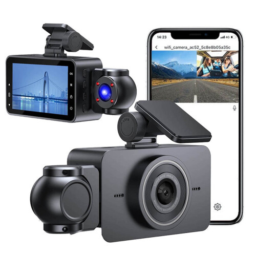 Dash Cam 1080P Front and Interior Recording with 3-Inch 1