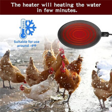 24.5cm Poultry Water Heater Chicken Water Heater Base 60W Deicer Heated Base Chicken Drinker Heated Pad US Plug