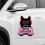 Black Small Cat Car Magnet Reflective 4 Pcs 6