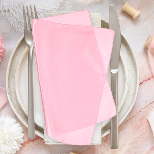 Pink Satin Napkins Washable 8 Pieces 1
