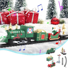 Mini Electric Christmas Train Set with Lights and Music,