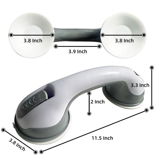Shower Grab Bars Heavy-Duty 2 Pack 12 Inch Grey 2