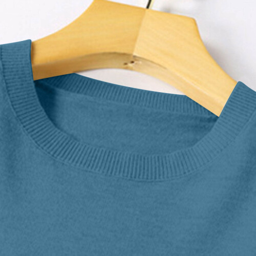 Women's Cotton Sweater Long Sleeve Crewneck Solid Knit 2