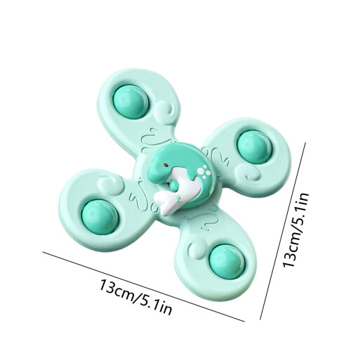 Suction Cup Spinning Top Toy for Toddlers Green 2