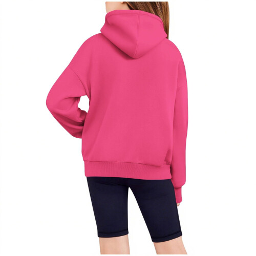 Kids Pullover Hoodie Half-Zip Kangaroo Pocket Sweatshirt 2