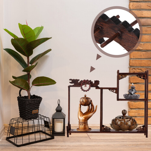 Wood Antique Display Rack Desktop Decor 1 Piece 2