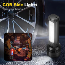 2 Pack LED Rechargeable Flashlight Solar Flashlights for Home, Camping,Hiking, Emergencies, Adventures