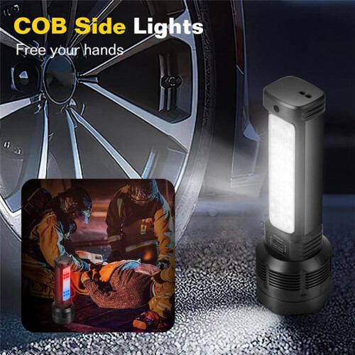 2 Pack LED Rechargeable Flashlight Solar Flashlights for Home, Camping,Hiking, Emergencies, Adventures