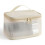 Nylon Mesh Makeup Bag with Divider Large Capacity Grey 4