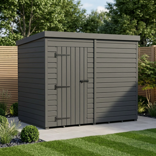 8x5 Pent Composite Shed Tanalised (Single Door, No Windows)