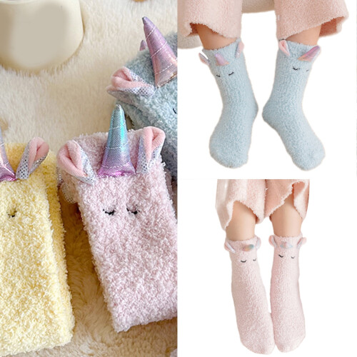 Unicorn Pattern Baby Ankle Socks Soft Fleece Warm Thick 1