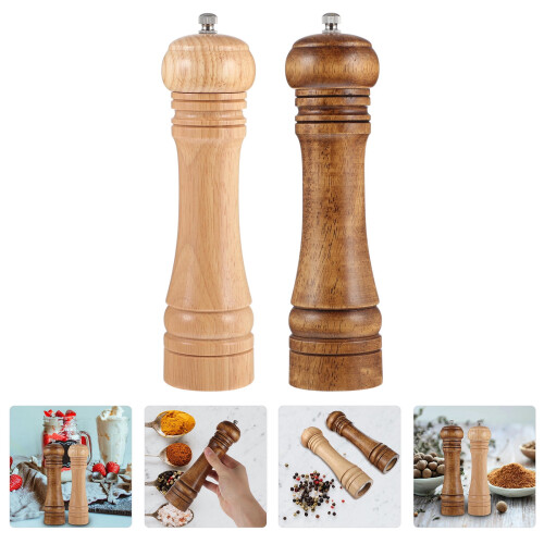 Wooden Manual Pepper Grinder Set Assorted Colors 1 Piece 2