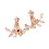 Women Rhinestone Ear Studs Rose Gold 1 Pair 2
