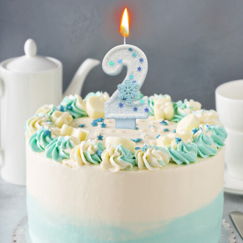 Snowflake Number Candles 0-9 for Cake Decoration 1