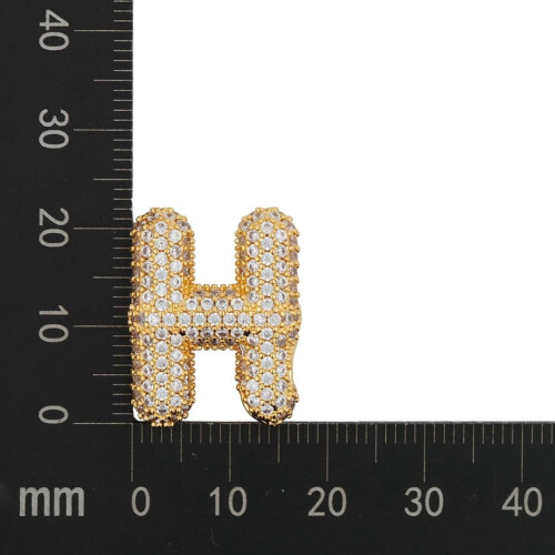 Bubble Letter Necklace 18K Gold Plated Initial Pendant 1