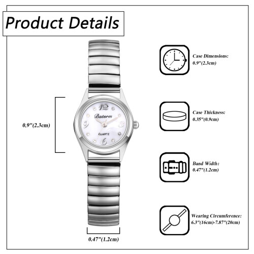 Women's Stainless Steel Elastic Strap Analog Quartz Watch 1