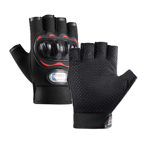 Men's Outdoor Fingerless Gloves Red 1
