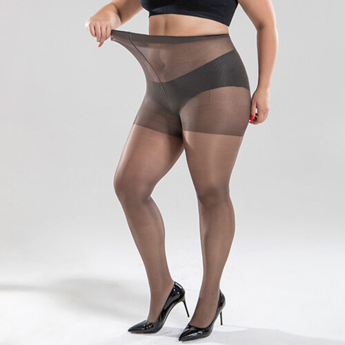 Plus Size Sheer Pantyhose Nylon Tights Gray One Size 1