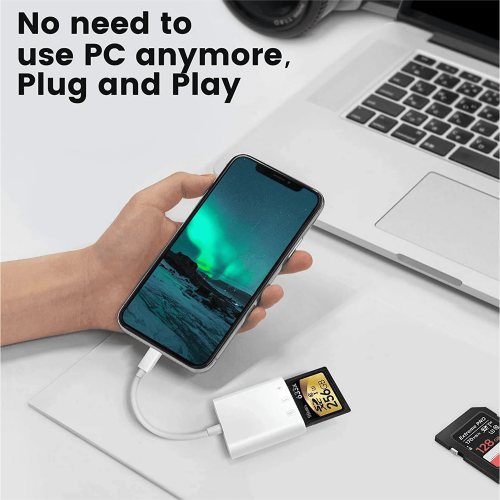 SD Card Reader for iPhone iPad Trail SLR Cameras Dual Slot 1