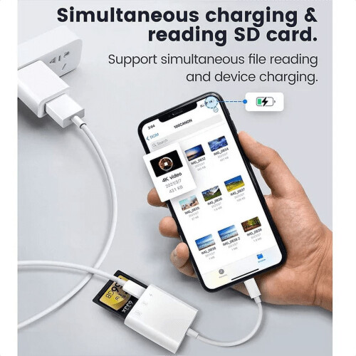 SD Card Reader for iPhone iPad Trail SLR Cameras Dual Slot 2