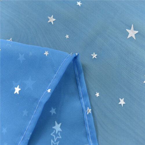 Sparkle Sheer Curtains Blue Polyester 1 Set 1