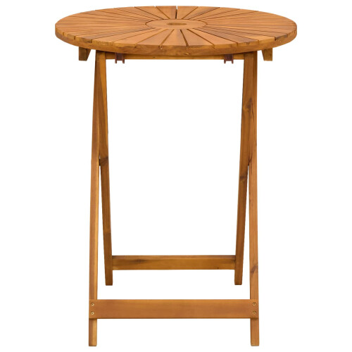 VidaXL vidaXL Folding Garden Table Natural Ø60 x 75 cm Solid Acacia Wood 1