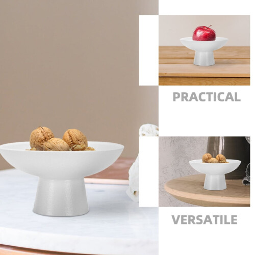 Decorative White Fruit Bowl Tray with Stand 1